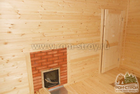 Интерьер каркасной бани 5х4, Ермак 12ПС, минерит