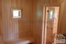 Интерьер каркасной бани 6х6 с террасой