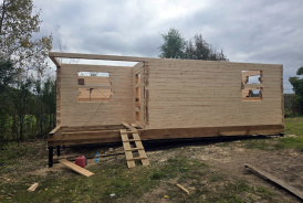 Строительство дома из бруса под усадку 9х6 