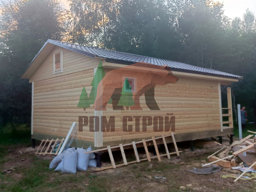Баня из  бруса 5х7 "Тосна" с крыльцом