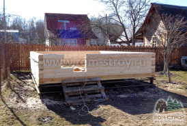 Сборка сруба бани 5х4 м под усадку