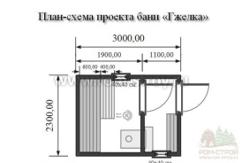 Перевозная баня из бруса "Гжелка" 3х2,3