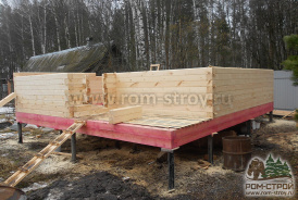 Баня из сухого бруса 6х6 с теплым тамбуром Можайск