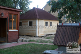 Баня из профбруса 6х6 под вальмовой крышей Клин, Московская область