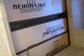 Баня из бруса 6х7 с панорамным окном, Ура-Губа