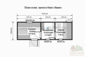 Готовая баня 7 метров в г. Себеж, Псковской области