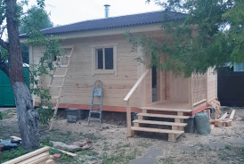 Баня из сухого бруса 6х4 под вальмовой крышей Королёв, Московская область