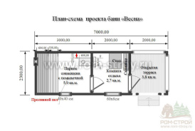 Мобильная баня 7х2,3 м под ключ с доставкой в Боровск