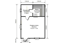 Планировка бани 5х7