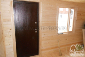 Интерьер каркасной бани 5х4, Ермак 12ПС, минерит