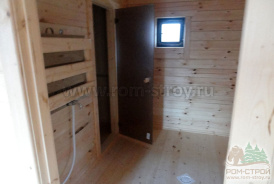 Баня из сухого прямого бруса 145х145 мм 6х6 м с террасой
