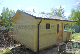 Баня из профбруса 5х6 с террасой в Сосновом Бору