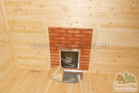 Интерьер каркасной бани 5х4, Ермак 12ПС, минерит