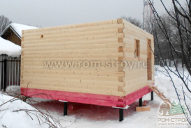Обвязка основания в 2 ряда брус 150х150 мм