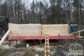 Фото строительства бани 6х6 из сухого бруса «Мичуринец-2», М.О.