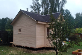 Каркасная баня 5х4 с эркером под ключ